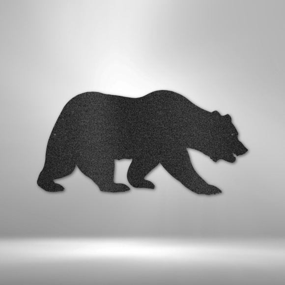 Grizzly Bear Steel Sign Laser Cut Powder Coated Home & Office Metal Wall Decor M